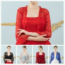 Bridal Lace Bolero Wraps Wedding Shrug Cape Stoles Women Tulle Cardigan Tops