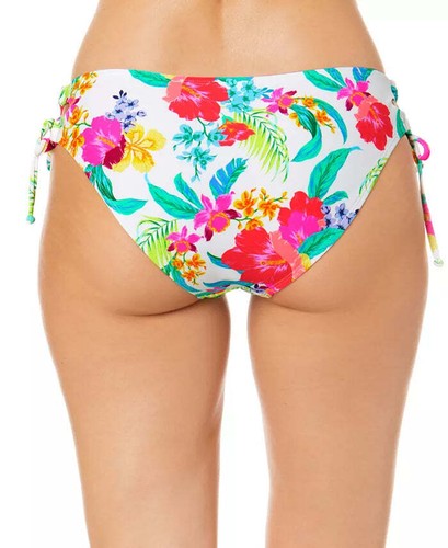 Parte inferior de bikini SALT + COVE retro de hibisco con cordones pequeños florales - Imagen 2 de 7