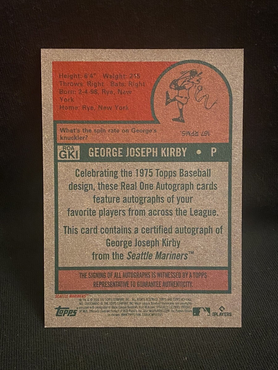 2024 Topps Heritage Real One Autograph Auto George Kirby ROA