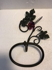 Metal Towel Holder Rack Acrylic Purple Grape Cluster Wine Country