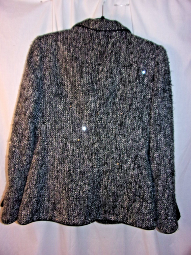 Ladies Armani Collezioni Gray & Silver Metallic Wool Jacket 8 Beautiful Jacket - Picture 5 of 7