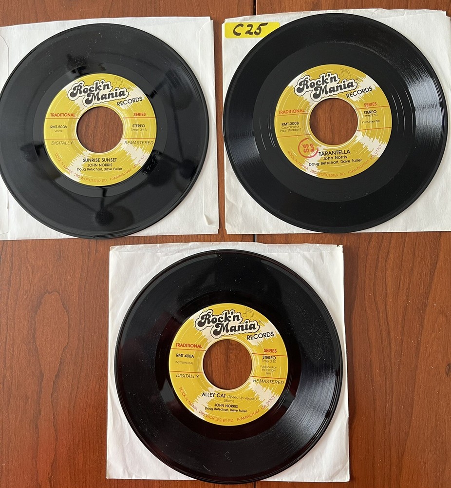 3 Rock'n Mania 45 RPM Vintage Records Lot  