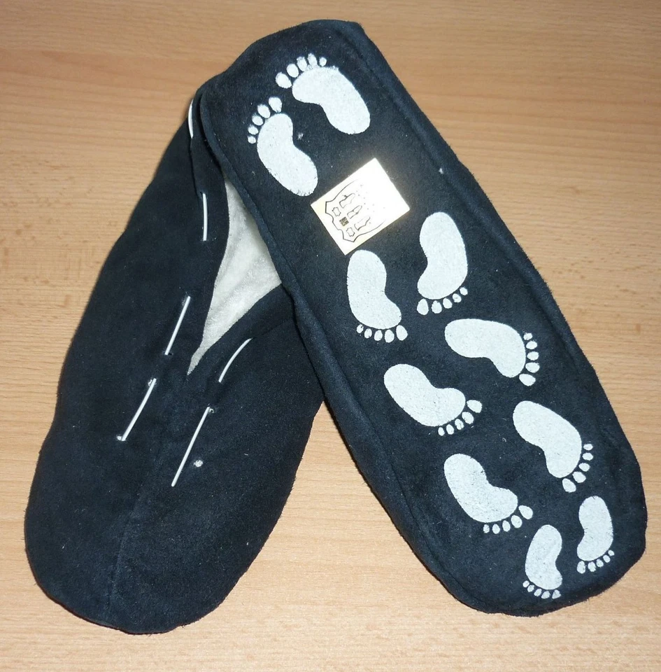 Echt Leder Hausschuhe Mokassins Pantoffeln Antirutsch schwarz,Gr: 35-52 (sch44 - Bild 1 von 1