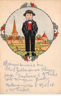 Illustrator - No. 91843 - Hansi - Little Alsatian, in front of a village