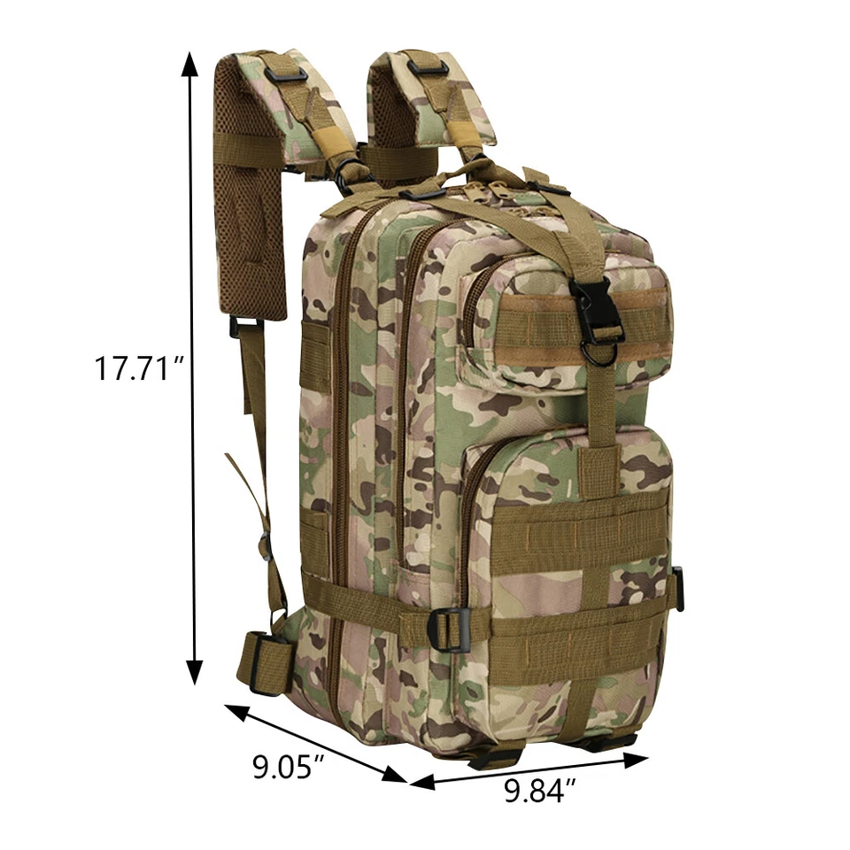  Mochila MOLLE 35L Militar Táctica 600D Ejército Mochila Camping Senderismo Aire Libre Foto 3 de 4