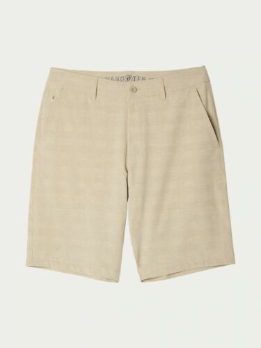 Pantaloncini ibridi da uomo Hang Ten, in twill marrone chiaro (taglia 32) CR - Foto 4 di 6