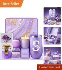 Personalized Lavender Spa Gift Basket Set - 5 Piece Relaxation Essentials