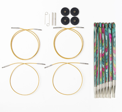 #ad Tunisian Crochet Hook Set Interchangeable Wooden Hooks with Cables $26.99