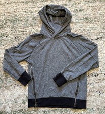 Lululemon Hoodie Woman  s Gray  Black Sweatshirt Pull-on Side Zippers 6 