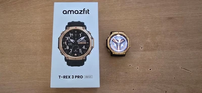 Amazfit T-Rex 3 Pro Black Gold Smartwatch !- mit Glasriss -!