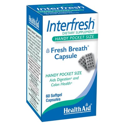 HealthAid Interfresh Fresh Breath,Digestion&Colon Health,60Softgel Caps