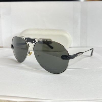Chloe Tamaris Aviator Sunglasses CL2104 Navy Blue Leather Silver with Case COA