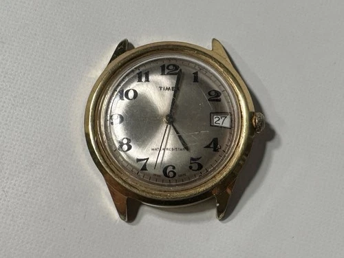 Vintage 32mm Timex Mechanical Marlin Viscount Gold Tone WORKS