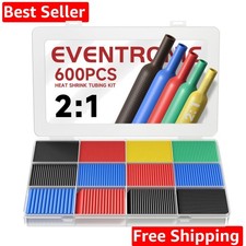 600PCS Heat Shrink Tubing 2:1, Electrical Wire Cable Wrap Assortment Electric...