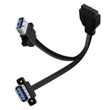 USB 3.0 Front Panel Cable Extension with Panel Mount Holes 5Gbps Motherboard ...
