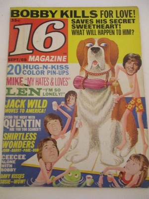 Dark Shadows, Len Whiting, Bobby Sherman - 16 Magazine 1969