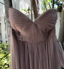 Women's Jenny Yoo Annabelle Convertible Tull Bridesmade Mauve Gown Size 6