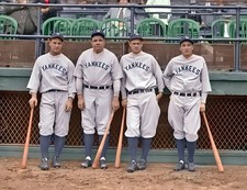 babe ruth lou gehrig earle combs & tony lazze Colorized 8x10 Print-FREE SHIPPING