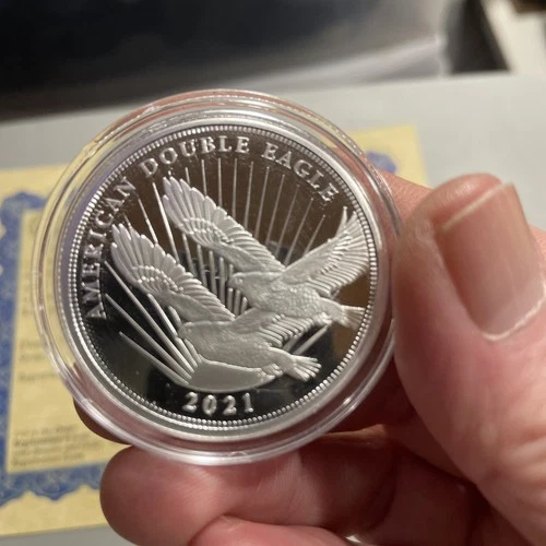 2021 Cook Island $2 American Double Eagle 1/2 OZ .999 Silver Coin w/ COA