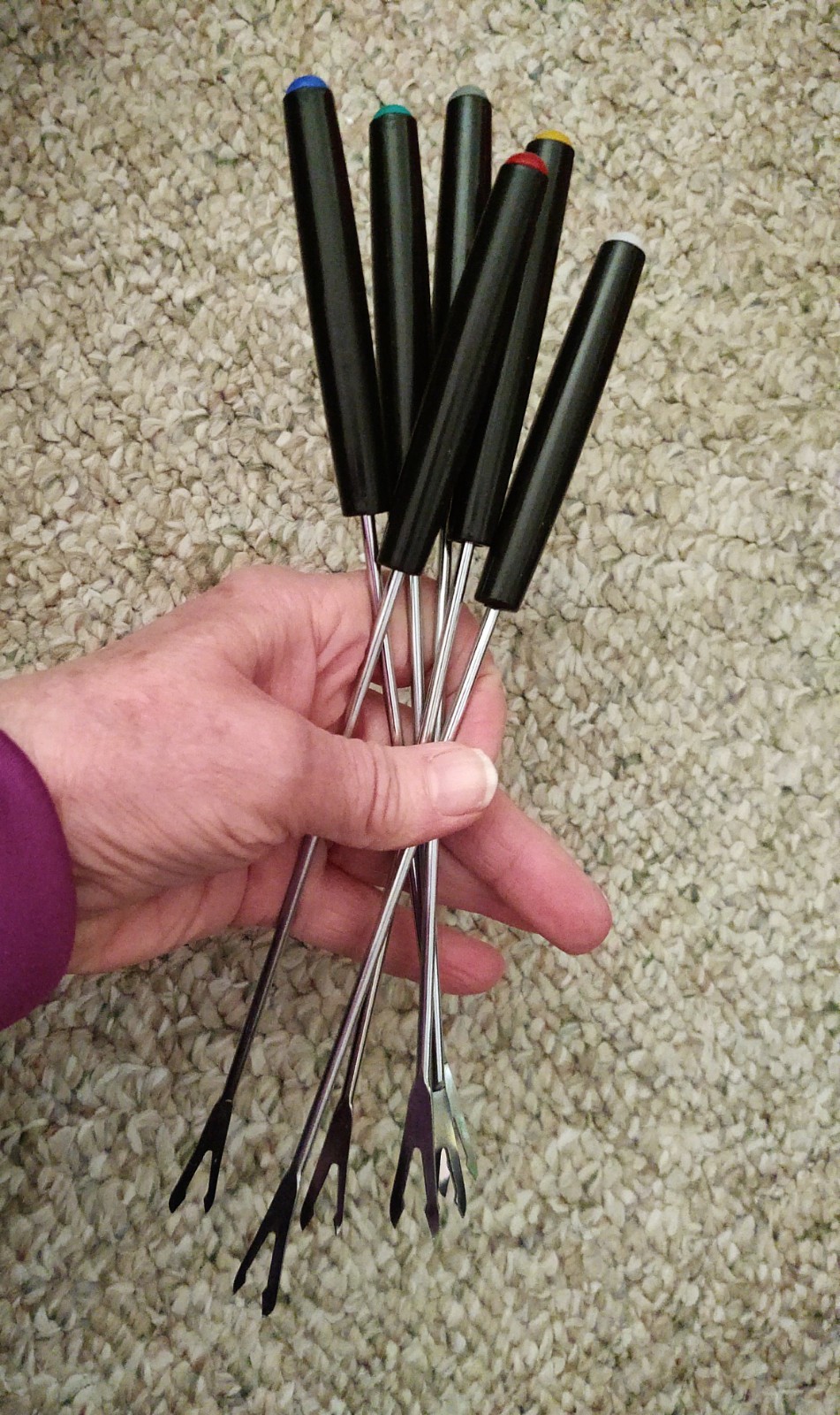 Vintage - White Fondue Set - Fondue Pot & Stand,  12 Forks & 6 Sauce Dishes