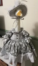 GOOSE CLOTHES ~ GRAY & WHITE SNOWFLAKES & TREES - DRESS- GOOSE OUTFITS BY TERRI