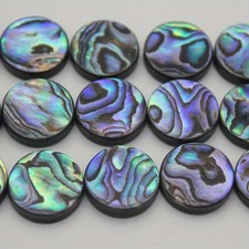 2pcs Round Natural Abalone Shell Non-porous Beads Charm Jewelry Making DIY Decor