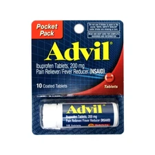 2 Pack Advil Ibuprofen Tablets 200mg  Pain Reliever Fever Reducer 10 Tablets ea