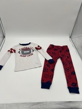 Carter  s Football Boy Pajamas Red/white 3 T