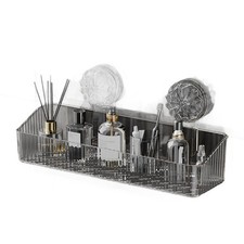 Compact Suction Shelf for Small Bathroom Spaces Clear Wall Mount Design