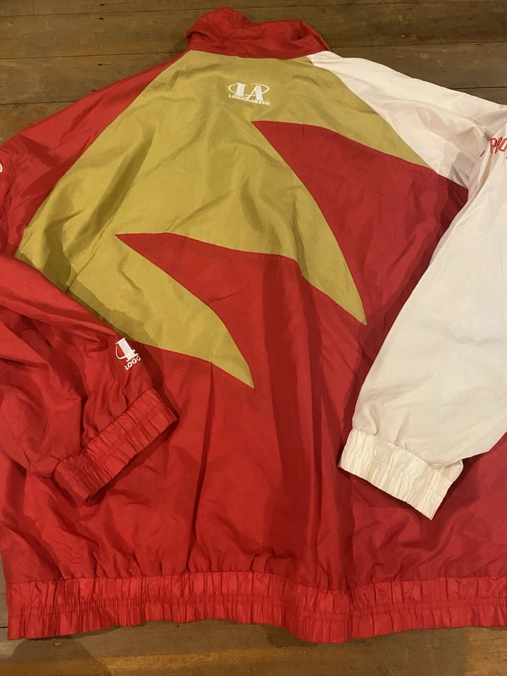 Vintage Sharktooth Jacket NFL Logo Athletic San Francisco 49ers Windbreaker L - Image 2 of 4