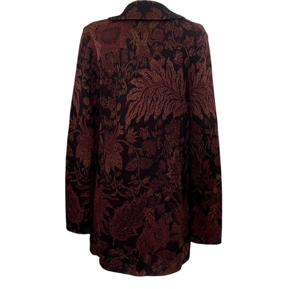 Peruvian Connection Sz L Jacquard Knit Jacket Alpaca Stretch Office Party Fitted - Image 2 of 4