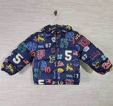 Polo Ralph Lauren Boys Puffer Jacket 4T Blue Hooded Logo Print