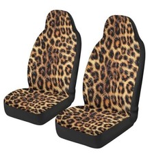 Car Front Seat Covers Soft Car Seat Cover Easy Installation Leopard Print