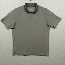 Rhone Polo Shirt Mens Large Gray Micro Geometric Performance Golf Stretch Casual