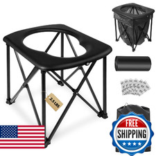 15.6'' Portable Toilet for Camping, Ultralight Foldable Camping Toilet 2-Second