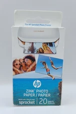 HP Zink Stickey-Backed Photo Paper - 20 Sheet - 2' x 3' For the HP Sprocket NEW