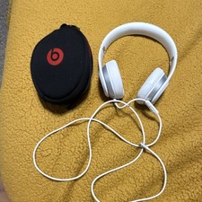 Beats by Dr. Dre Solo Wired On-Ear Headphones 3.5mm White/Silver w/Case