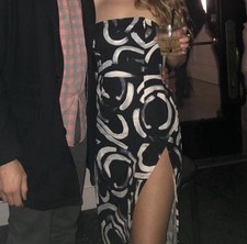 Black And White Sleeveless Urban Outfitters Dress With High Slit