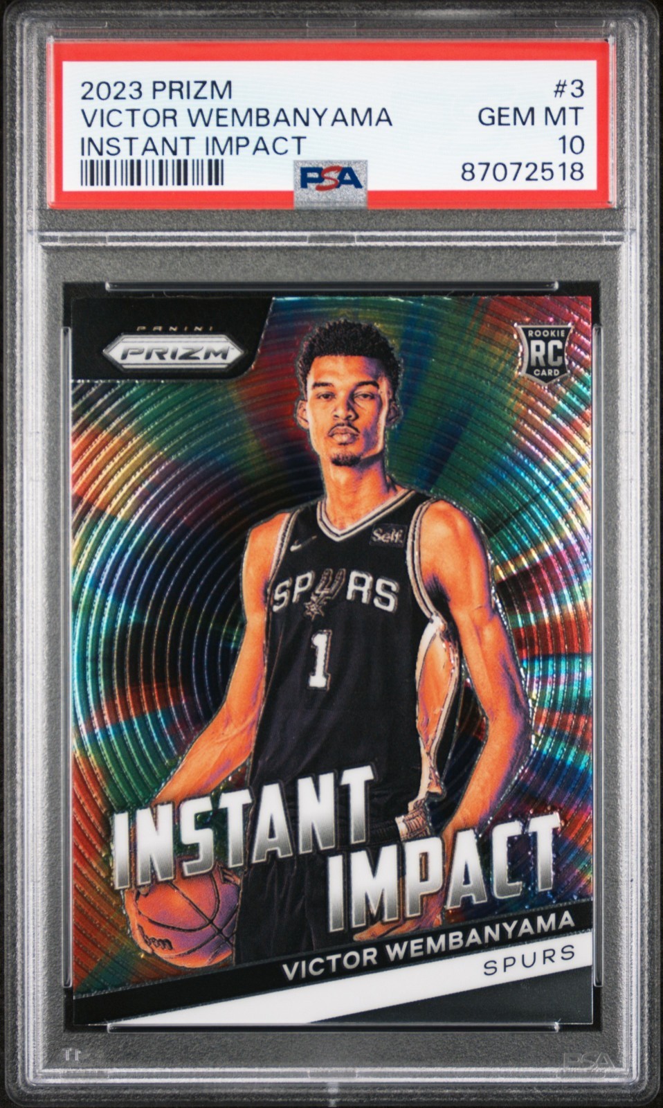 2023 VICTOR WEMBANYAMA PRIZM INSTANT IMPACT #3 PSA 10 💎GEM MINT 💎 SPURS