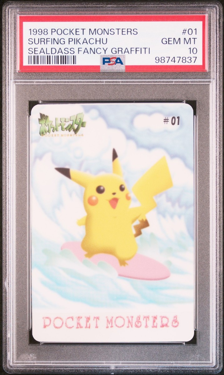 1998 POCKET MONSTERS SEALDASS FANCY GRAFFITI #01 SURFING PIKACHU 1998 POCKET MONSTERS SEALDASS FANCY GRAFFITI #01 SURFING PIKACHU