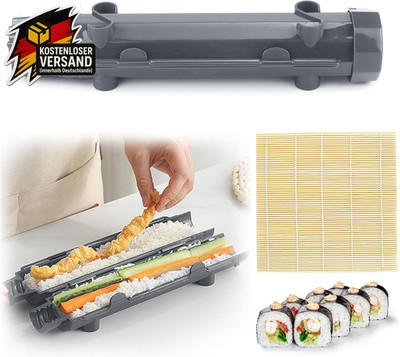 Sushi Maker Set für Anfänger mit Rolle und Bambusmatte   lebensmittelecht, leich