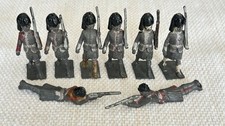 8 Vintage Britains Queen's Guards Marching Scottish Pivot-Arm Figures England