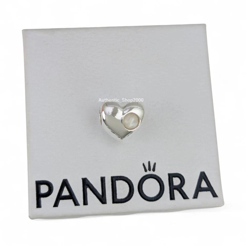 NOVO 100% Autêntico PANDORA 925 Ale Berloque de Coração de Pedra Branca Gravável 794161C06 - Imagem 4 de 4