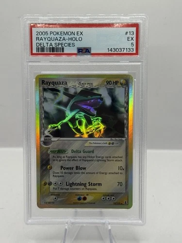 2005 Pokemon EX #13 Rayquaza Holo Delta Species PSA 5