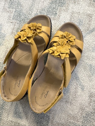 Clarks Collection Leder Cut Out Sandalen gelb - Bild 8 von 10