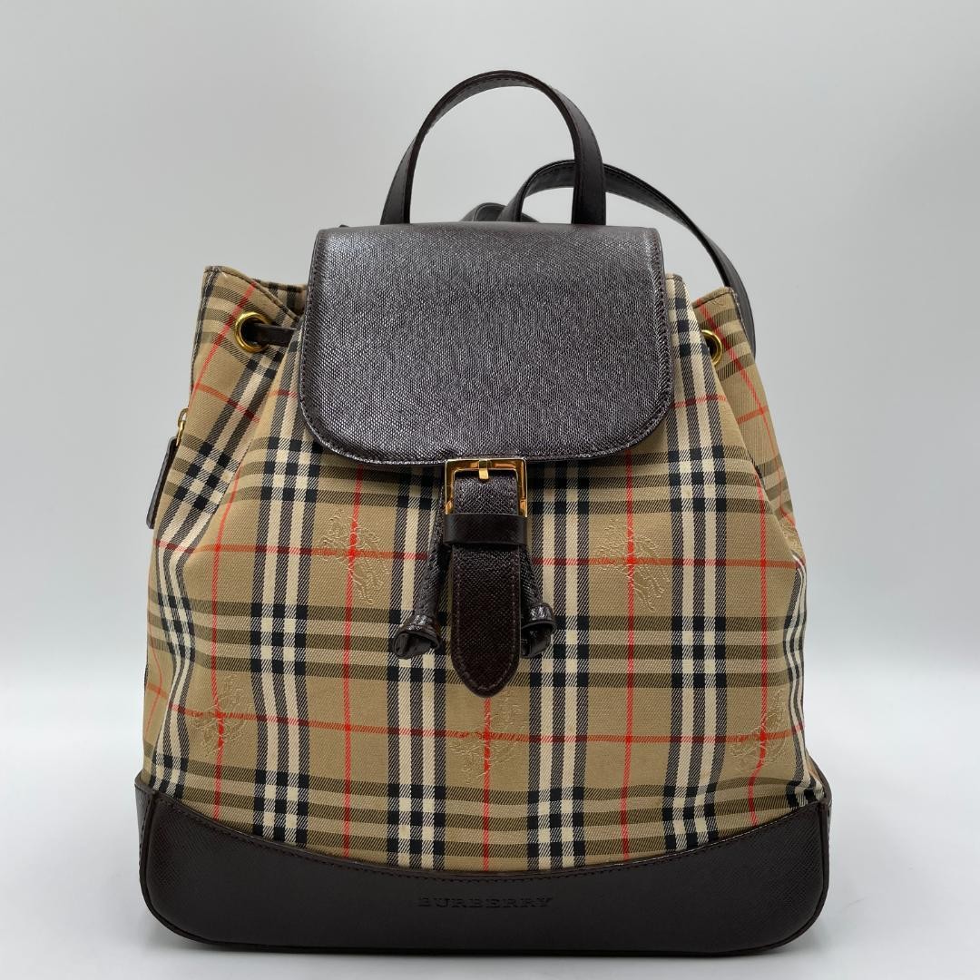 Burberry Leather Drawstring Backpack Shadow Horse… - image 3