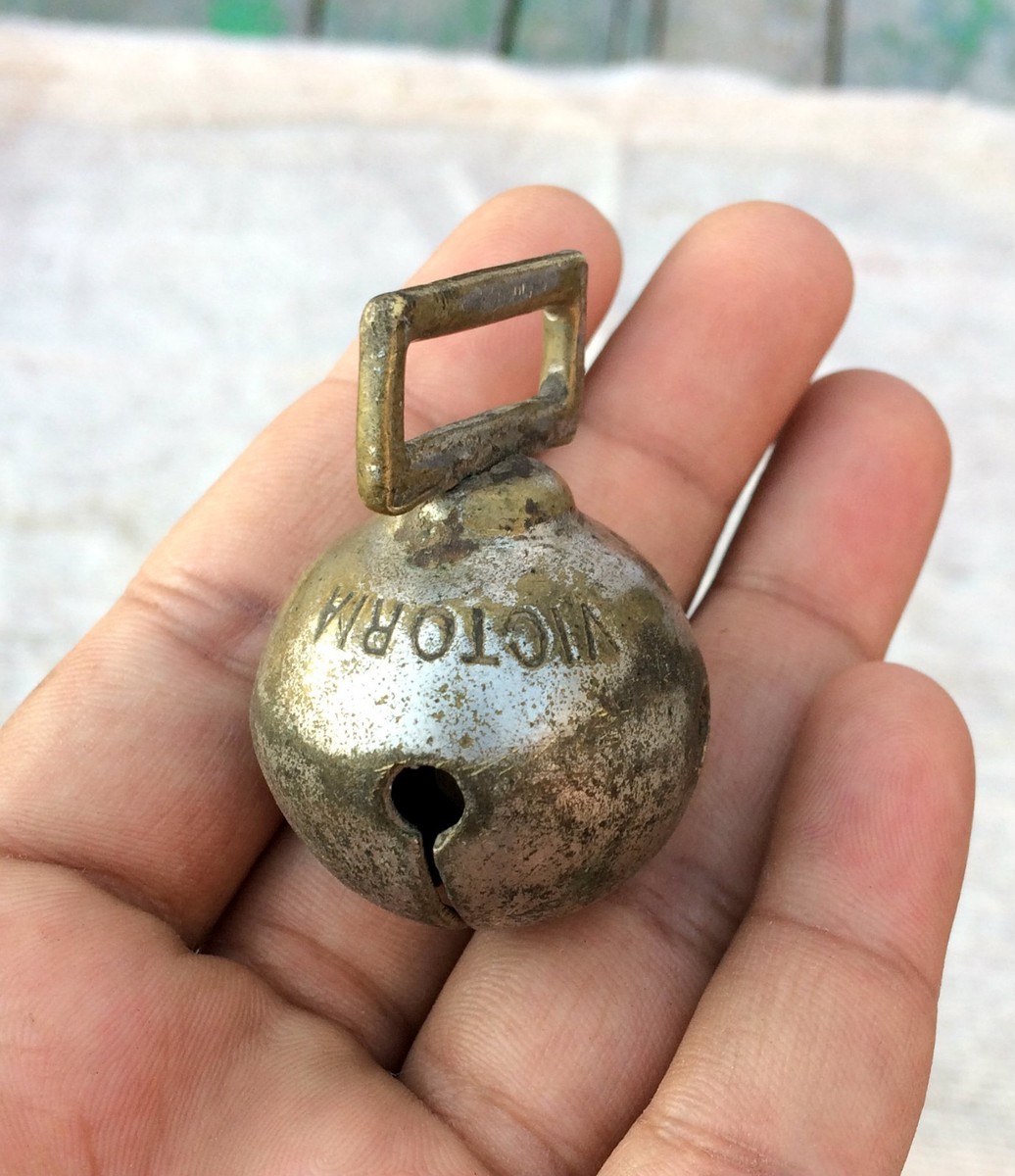 Vintage Primitive Victorian No 22 Unique Brass Bell Victorian
