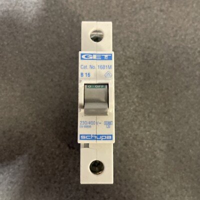 GET 16 AMP Typ B 6kA MCB SCHUTZSCHALTER 16B1M SCHUPA B16 16A