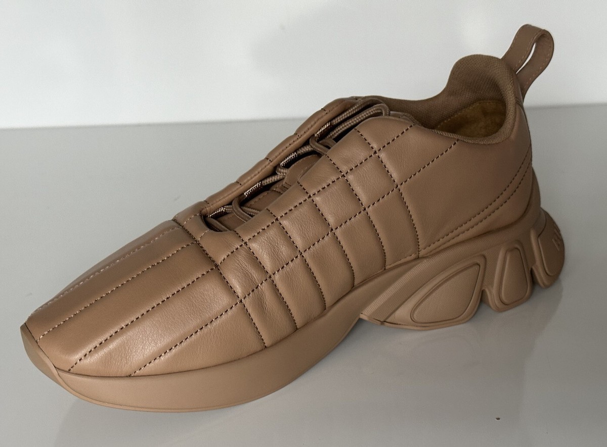 スニーカー BURBERRY BISCUIT LEATHER SNEAKERS NIB $850 Burberry Quilted Dark Biscuit Leather Sneakers 11