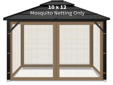 Gazebo Mosquito Netting Outdoor Gazebo Canopy 4-Panels Zipper Screen Sidewalls